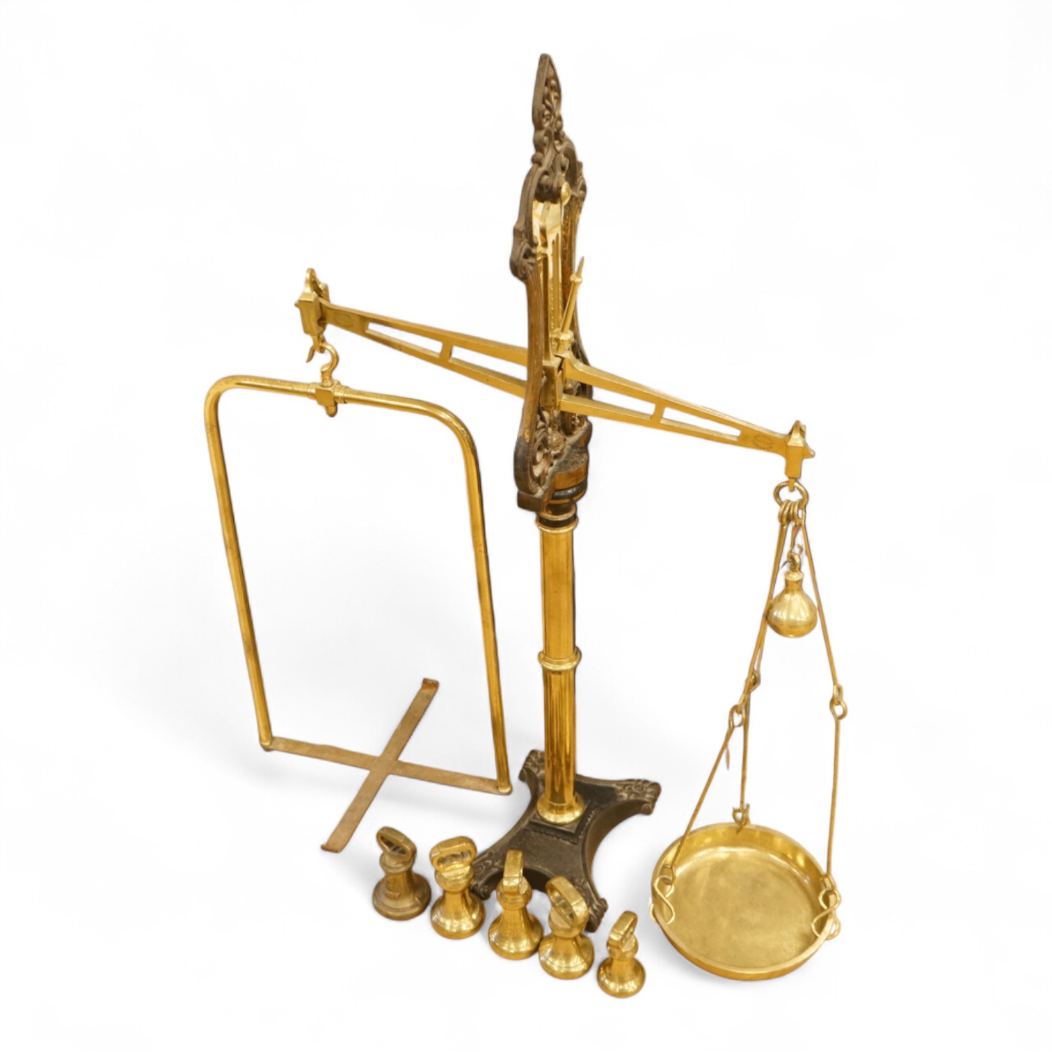 A set of large Victorian 'Avery' scales, 109cm